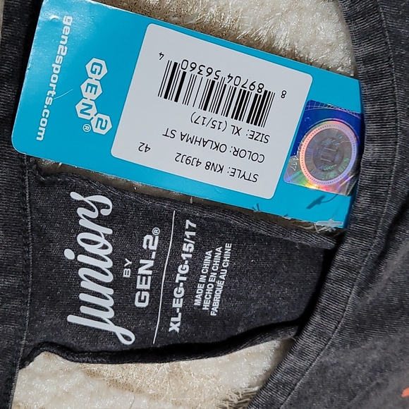 NEW Oklahoma State Cowboy Open Back Tank Top Muscle Tee T-shirt Cotton Junior XL - Picture 4 of 5